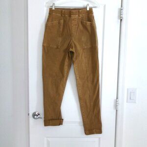 New SPANX High Rise Jeans Camel Brown Khaki Tan  M 6 / 8 Pull On NWOT